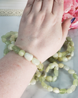 New Jade Serpentine Stone Natural Crystal Nugget Bead Bracelet - 5