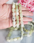 New Jade Serpentine Stone Natural Crystal Nugget Bead Bracelet - 4