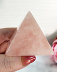 Unique Rose Quartz Natural Gemstone Crystal Pyramid | 2 Inch Base | Nurturing - 5