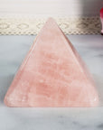 Unique Rose Quartz Natural Gemstone Crystal Pyramid | 2 Inch Base | Nurturing
