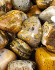 Ocean Jasper Natural Tumbled Stone - Rounded One Stone - Close Up 2