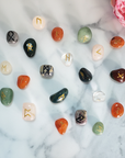 Natural Tumbled Stone Elder Futhark Runic Fortune - Divination Stones, Nordic Runes, Fortune Telling