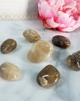 Pale Smoky Quartz & Natural Citrine Crystal Freeform Tumbled Stone | Multiple Sizes - 1