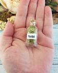 Peridot Natural Crystal Chips Bottle - One Bottle in Hand
