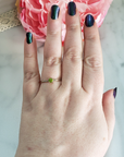 Peridot Stone Natural Crystal Sterling Silver Ring - Annabelle - August Birthstone Ring