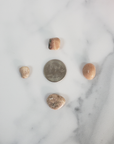 Pink Amethyst Crystal Pebbles Natural Tumbled Stones By the Ounce - Size Comparison