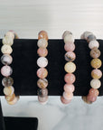 Pink Opal Crystal Natural Gemstone 7-8mm Beaded Bracelet - 3