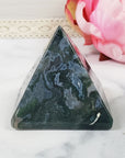 Unique Moss Agate Stone Natural Crystal Pyramid | 2 Inch Base | Prosperity - 5