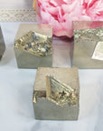 Pyrite Crystal Cluster Semi-Polished Natural Gemstone Cuboid Gemstone Formation | Multiple Sizes - 4