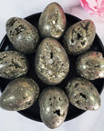 Pyrite Crystal Egg Natural Gemstone Carving with Natural Caverns | Multiple Sizes