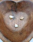 wooden heart bowl with phenacite pieces