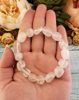 Quartz Crystal Gemstone Nugget Stretch Bracelet