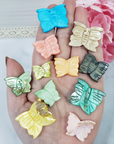 Rainbow Mother of Pearl Seashell Dyed Gemstone Butterfly Carving | One Stone | Multiple Sizes - 1