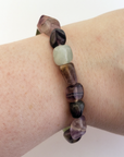 Fluorite Crystal Nugget Stretch Bracelet - On Wrist