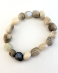 Rainbow Moonstone Crystal Nugget Bead Bracelet