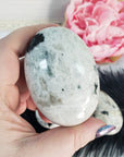 Flashless Rainbow Moonstone Crystal Natural Gemstone Palm Stone for Meditation - 1