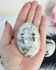 Flashless Rainbow Moonstone Crystal Natural Gemstone Palm Stone for Meditation - 3