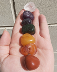 Rainbow Seven Chakra Tumbled Crystals Set - Outdoor Light