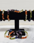 Rainbow Seven Chakra Natural Crystal Chip Bead Bracelet | Chakra Stones