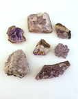 MINI Druzy Raw Amethyst Crystal Clusters - 3 Ounce Bag - White background