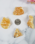 Raw Orange Calcite Crystal Natural Rough Gemstone - Size