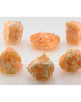 Raw Orange Calcite Crystal Natural Rough Gemstone - White Background