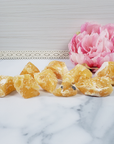 Raw Orange Calcite Crystal Natural Rough Gemstone - On Tile