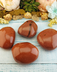 Red Goldstone Jumbo Meditation Palm Power Stone - Sparkly