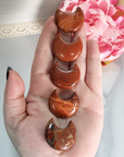 Red Jasper Natural Gemstone Crescent Moon Carving Fidget Stone - Natural Red Jasper Stone Moon Carvings