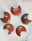 Red Jasper Natural Gemstone Crescent Moon Carving Fidget Stone - Red Jasper Worry Stones