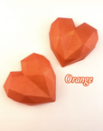 Rainbow Resin Heart - Handmade Valentine's Day Gift - Orange