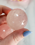 Rose Quartz Crystal Sphere Natural Gemstone Orb - 30mm - 35mm - Close Up