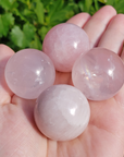 Rose Quartz Crystal Sphere Natural Gemstone Orb - 30mm - 35mm - Outdoor Light