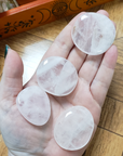 Rose Quartz Natural Crystal Palm Stone Worry Stone Meditation Tool - A