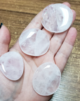 Rose Quartz Natural Crystal Palm Stone Worry Stone Meditation Tool - C