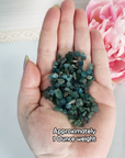 Rough Blue Apatite Stone Natural Crystal Chips By the Ounce - One Ounce in Hand