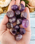 Indian Amethyst Natural Tumbled Crystal - One Stone - In Hand