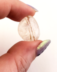 Rutilated Quartz Crystal Natural Gemstone Tumbled Stone - Close Up 2