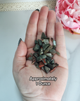 Seftonite Bloodstone Natural Gemstone Chips By the Ounce - One Ounce Bloodstone Crystal Chips in Hand