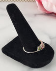 Green Tourmaline, Pink Tourmaline, & Yellow Tourmaline Crystal Natural Gemstone 925 Sterling Silver Ring | Size 10 - 3