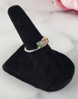 Green Tourmaline, Pink Tourmaline, & Yellow Tourmaline Crystal Natural Gemstone 925 Sterling Silver Ring | Size 5 - 3