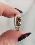 Green Tourmaline, Pink Tourmaline, & Yellow Tourmaline Crystal Natural Gemstone 925 Sterling Silver Ring | Size 6 - 2