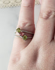 Green Tourmaline & Pink Tourmaline Crystal Natural Gemstone 925 Sterling Silver Ring | Size 7 - 4