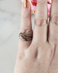 Yellow Tourmaline, Pink Tourmaline, & Green Tourmaline Crystal Natural Gemstone 925 Sterling Silver Ring | Size 7 - 4