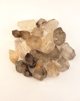 Raw Elestial Quartz Crystal Rough Gemstone - Small - White Background 2