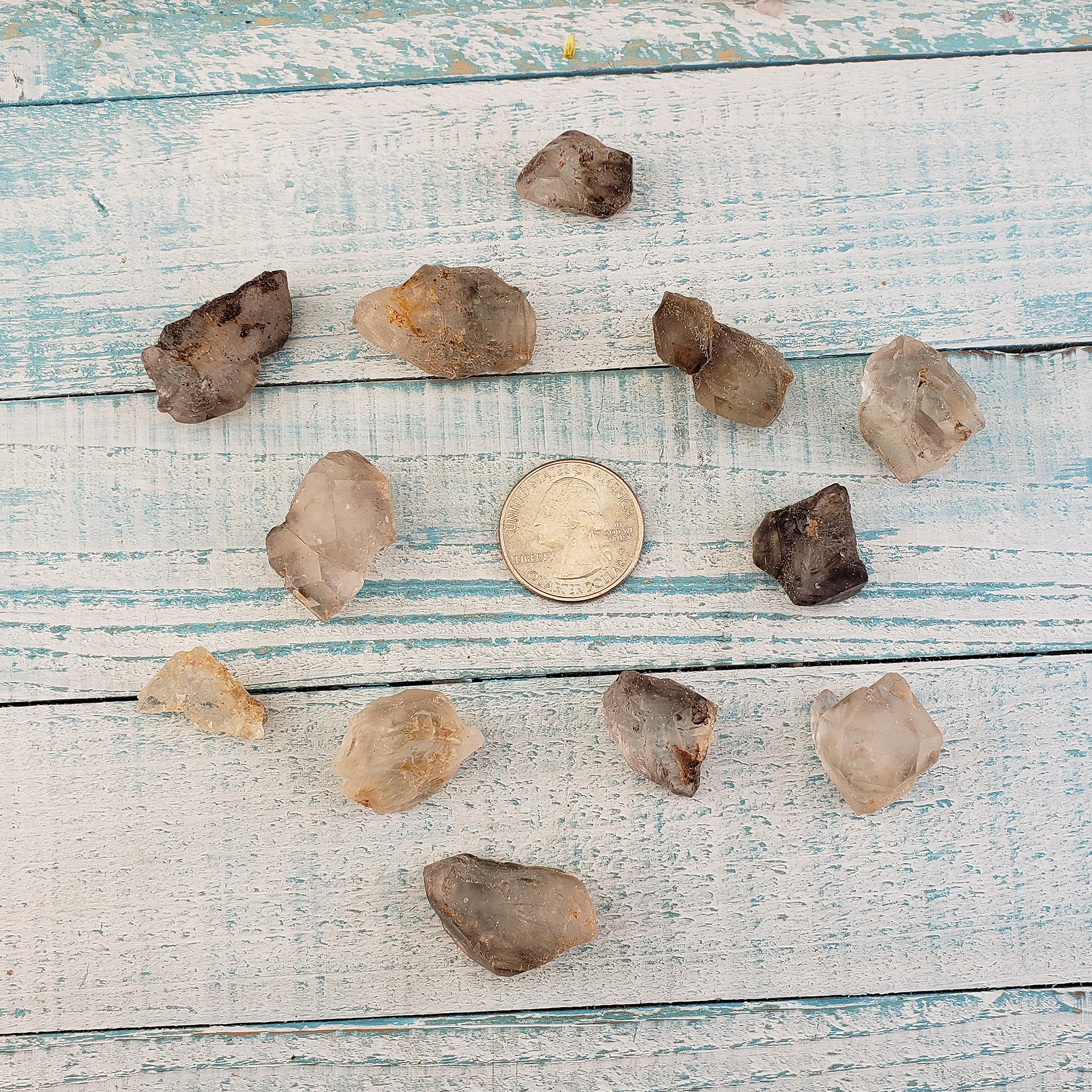 Raw Elestial Quartz Crystal Rough Gemstone - Small -  SIze Comparison