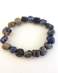 Sodalite Gemstone Nugget Stretch Bracelet - On White Bracelet