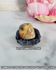 Sodalite Crystal Natural Gemstone Offering Hands Sphere Display Stand - 10