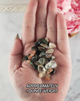 Sparkling Success Natural Crystal Confetti Chips Mix By the Ounce | Quartz Crystal, Garnet, Sunstone, & Green Aventurine - 1