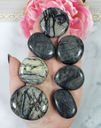Spiderweb Jasper Stone Crystal Palm Stone Worry Stone Meditation Tool - 1